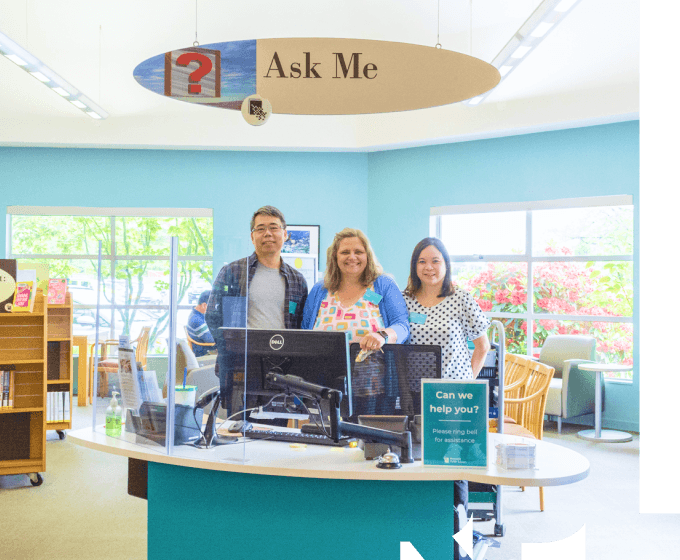 Group of librarians at the Ask Me desk