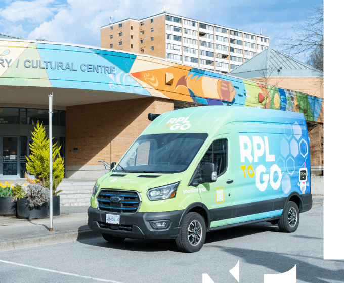 RPL to go Van parked outside the library entrance